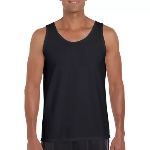 Uniszex póló  Ujjatlan Gildan Softstyle Adult Tank Top   Fekete   urespolo.hu