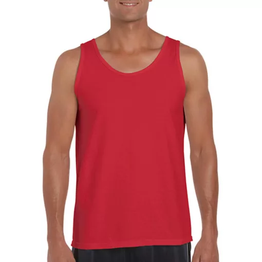 Uniszex póló  Ujjatlan Gildan Softstyle Adult Tank Top   Piros   urespolo.hu