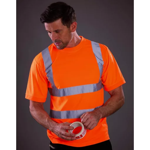 Női rövid ujjú fényvisszaverő ruha munkaruha Yoko Fluo T-Shirt 2XL, Fluo Narancs