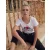 Női rövid ujjú felső Fruit of the Loom Ladies Vintage T Large Logo Print XL, Fehér