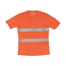Uniszex rövid ujjú póló munkaruha Yoko Fluo Super Light V-Neck T-Shirt 2XL, Fluo Narancs
