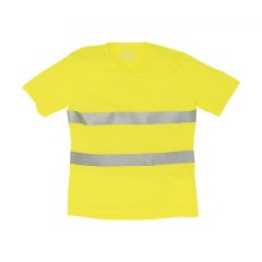 Uniszex rövid ujjú póló munkaruha Yoko Fluo Super Light V-Neck T-Shirt S, Fluo Sárga