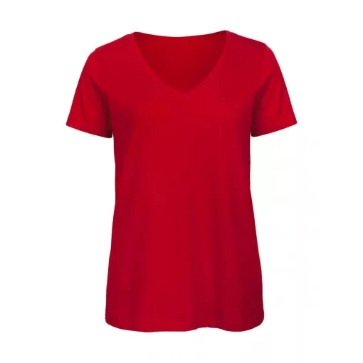 Női rövid ujjú organikus felső B and C Organic Inspire V /women T-Shirt L, Piros