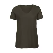 Női rövid ujjú organikus felső B and C Organic Inspire V /women T-Shirt M, Khaki zöld