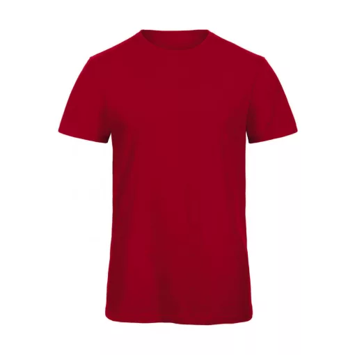 Férfi rövid ujjú organikus felső B and C Organic Inspire Slub /men T-shirt XL, Chic Piros