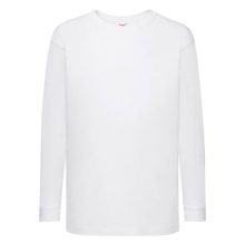 Gyerek póló  Hosszú ujjú Fruit of the Loom Valueweight Long Sleeve T Kids   Fehér   urespolo.hu