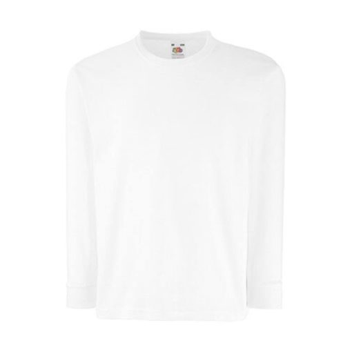 Gyerek póló  Hosszú ujjú Fruit of the Loom Valueweight Long Sleeve T Kids   Fehér   urespolo.hu