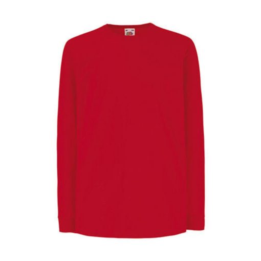 Gyerek póló  Hosszú ujjú Fruit of the Loom Valueweight Long Sleeve T Kids   Piros   urespolo.hu