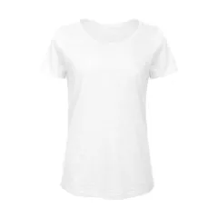 Női rövid ujjú organikus póló B and C Organic Inspire Slub /women T-shirt M, Chic Tiszta fehér