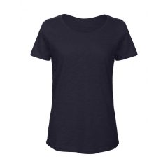 Női rövid ujjú organikus póló B and C Organic Inspire Slub /women T-shirt XS, Chic Sötétkék (na