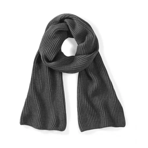 Uniszex sál Beechfield Metro Knitted Scarf Egy méret, Szürke