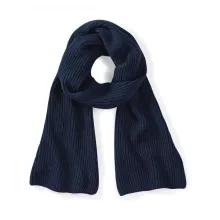 Uniszex sál Beechfield Metro Knitted Scarf Egy méret, Sötétkék (navy)