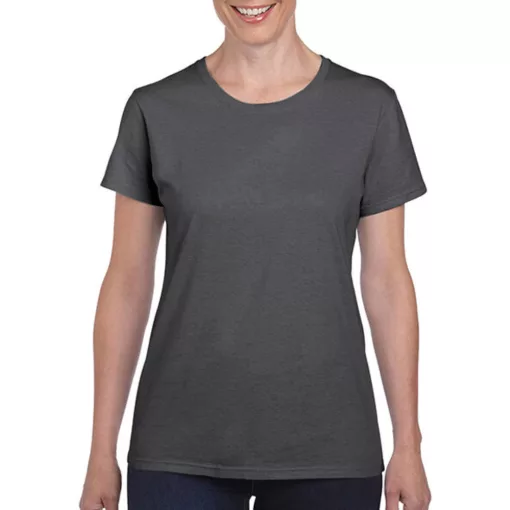 Női póló  Rövid ujjú Gildan Ladies' Heavy Cotton T-Shirt   Sötét heather szürke   urespolo.hu