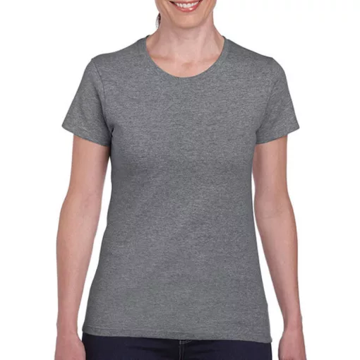 Női póló  Rövid ujjú Gildan Ladies' Heavy Cotton T-Shirt   Heather grafitszürke   urespolo.hu