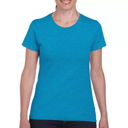 Női póló  Rövid ujjú Gildan Ladies' Heavy Cotton T-Shirt   Heather zafírkék   urespolo.hu