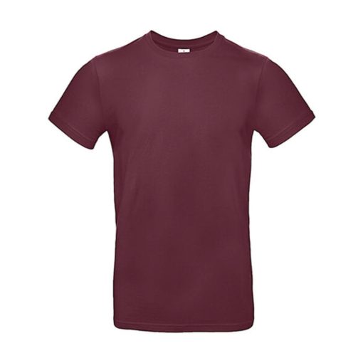 Férfi rövid ujjú póló B&C #E190 T-Shirt -XS, Burgundi vörös