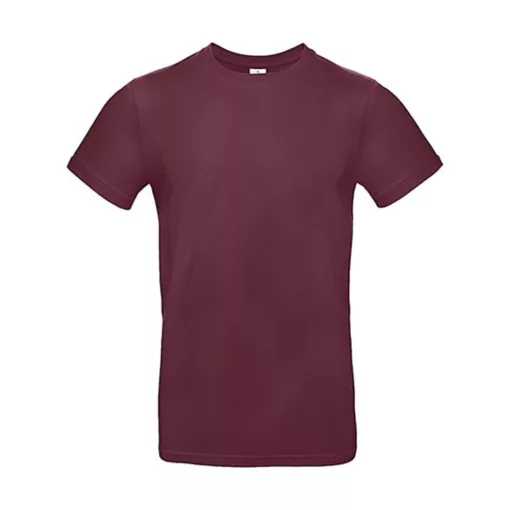 Férfi rövid ujjú póló B&C #E190 T-Shirt -XS, Burgundi vörös