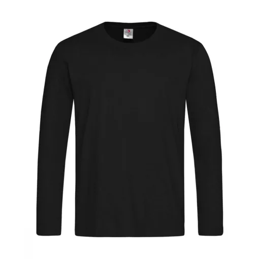 Férfi hosszú ujjú pulóver Stedman Classic-T Long Sleeve 2XL, Opál fekete