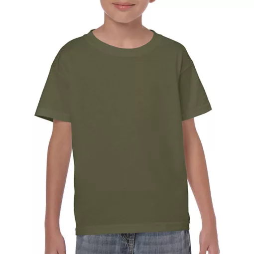 Gyerek póló  Rövid ujjú Gildan Heavy Cotton Youth T-Shirt   Katonai zöld   urespolo.hu