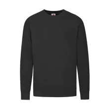 Férfi Pulóver  Hosszú ujjú Fruit of the Loom Lightweight Set-In Sweat   Fekete   urespolo.hu