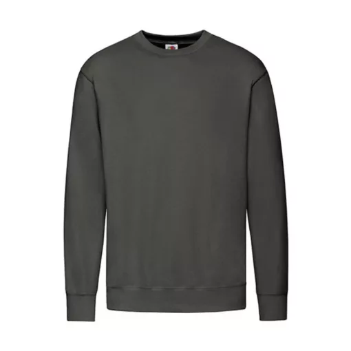 Férfi Pulóver  Hosszú ujjú Fruit of the Loom Lightweight Set-In Sweat   Világos grafitszürke