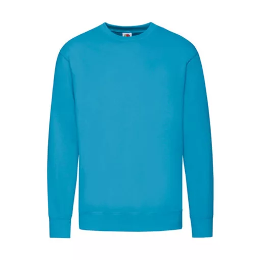 Férfi Pulóver  Hosszú ujjú Fruit of the Loom Lightweight Set-In Sweat   Azur kék   urespolo.hu