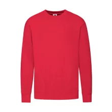 Férfi Pulóver  Hosszú ujjú Fruit of the Loom Lightweight Set-In Sweat   Piros   urespolo.hu