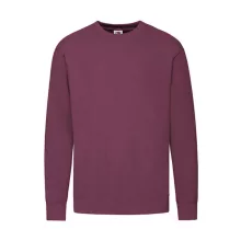 Férfi Pulóver  Hosszú ujjú Fruit of the Loom Lightweight Set-In Sweat   Burgundi vörös   urespo