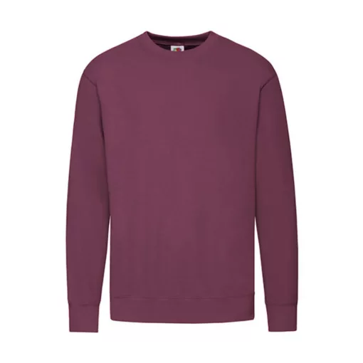 Férfi Pulóver  Hosszú ujjú Fruit of the Loom Lightweight Set-In Sweat   Burgundi vörös   urespo