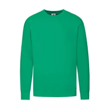 Férfi Pulóver  Hosszú ujjú Fruit of the Loom Lightweight Set-In Sweat   Kelly zöld   urespolo.h
