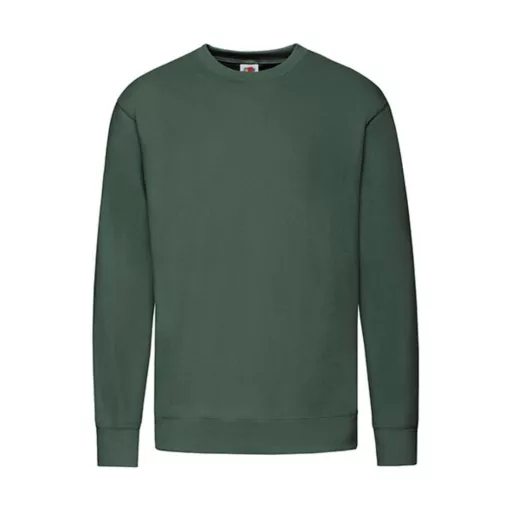 Férfi Pulóver  Hosszú ujjú Fruit of the Loom Lightweight Set-In Sweat   Sötétzöld   urespolo.hu