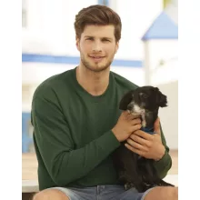 Férfi Pulóver  Hosszú ujjú Fruit of the Loom Lightweight Set-In Sweat   Sötétzöld   urespolo.hu
