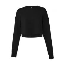 Női hosszú ujjú pulóver Bella Canvas Women\'s Cropped Crew Fleece S, Fekete
