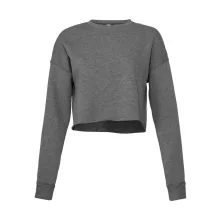 Női hosszú ujjú pulóver Bella Canvas Women's Cropped Crew Fleece XL, Mély Heather