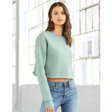 Női hosszú ujjú pulóver Bella Canvas Women\'s Cropped Crew Fleece L, Sötétkék (navy)