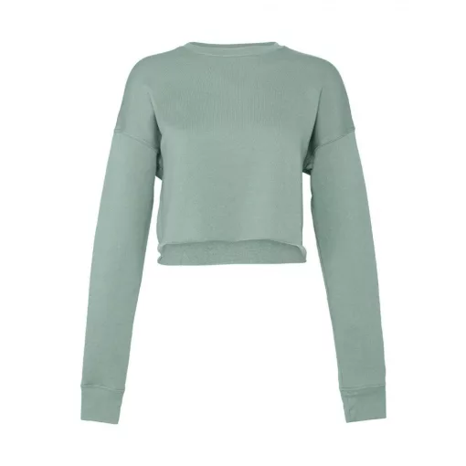 Női hosszú ujjú pulóver Bella Canvas Women's Cropped Crew Fleece L, Poros kék