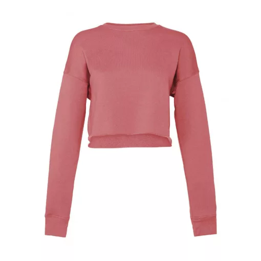 Női hosszú ujjú pulóver Bella Canvas Women's Cropped Crew Fleece XL, Mályva