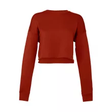Női hosszú ujjú pulóver Bella Canvas Women's Cropped Crew Fleece S, Téglavörös