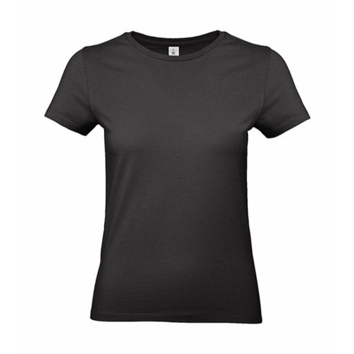 Női rövid ujjú póló B&C #E190 /women T-Shirt -XS, Fekete
