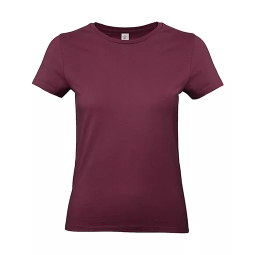 Női rövid ujjú póló B&C #E190 /women T-Shirt -XS, Burgundi vörös