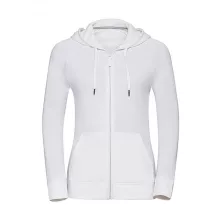 Női kapucnis hosszú ujjú pulóver Russell Europe Ladies' HD Zipped Hood Sweat M, Fehér