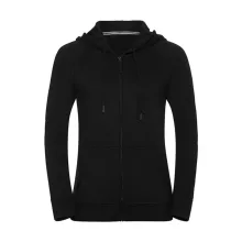 Női kapucnis hosszú ujjú pulóver Russell Europe Ladies' HD Zipped Hood Sweat M, Fekete