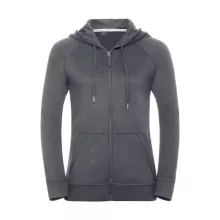 Női kapucnis hosszú ujjú pulóver Russell Europe Ladies' HD Zipped Hood Sweat 2XL, Konvoj szürke