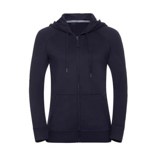 Női kapucnis hosszú ujjú pulóver Russell Europe Ladies' HD Zipped Hood Sweat 2XL, Sötétkék (nav
