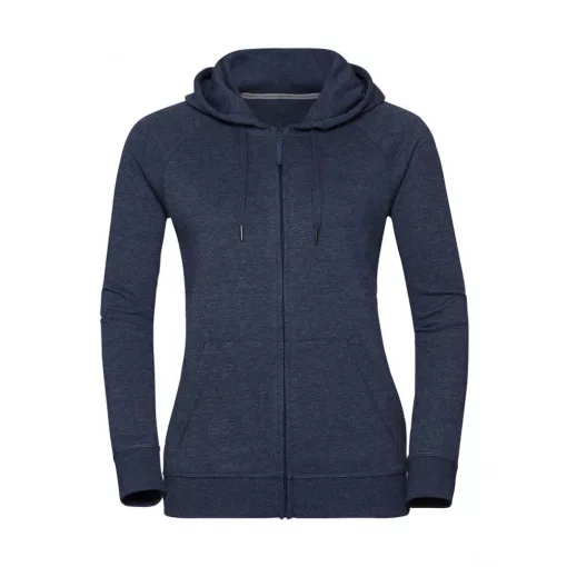 Női kapucnis hosszú ujjú pulóver Russell Europe Ladies' HD Zipped Hood Sweat 2XL, Világos sötét