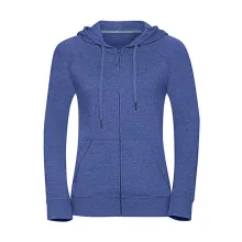 Női kapucnis hosszú ujjú pulóver Russell Europe Ladies' HD Zipped Hood Sweat XS, Kék marl