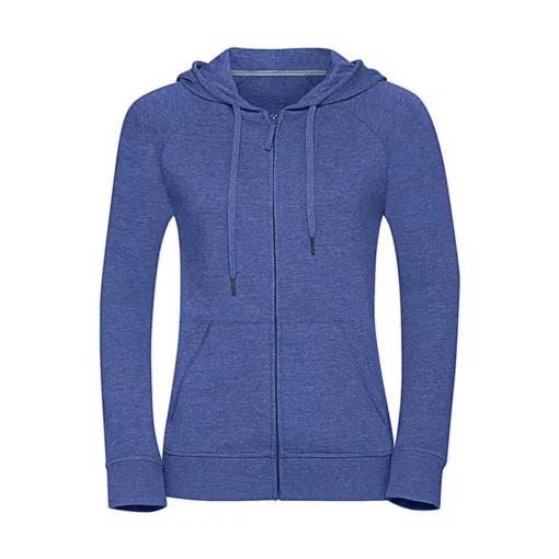 Női kapucnis hosszú ujjú pulóver Russell Europe Ladies' HD Zipped Hood Sweat L, Kék marl