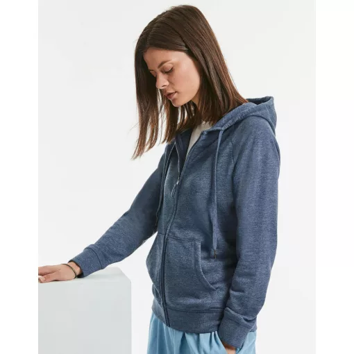 Női kapucnis hosszú ujjú pulóver Russell Europe Ladies\' HD Zipped Hood Sweat L, Rózsaszín marl