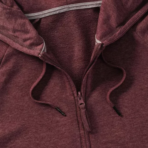 Női kapucnis hosszú ujjú pulóver Russell Europe Ladies\' HD Zipped Hood Sweat XL, Maroon Marl