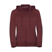 Női kapucnis hosszú ujjú pulóver Russell Europe Ladies' HD Zipped Hood Sweat 2XL, Maroon Marl